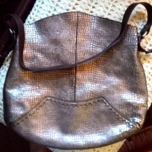 Vin Baker Metallic Embossed Leather Handbag